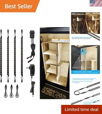 LED Safe Lighting Kit, 4 12 Inch Linkable Light Bars + Motion Sensor +  Power...