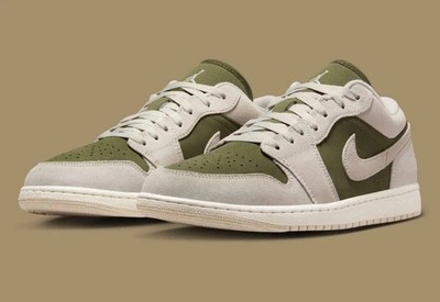 Air Jordan 1 Low SE Men's Sz 8 Medium Olive/LT Orewood BRN HV4089