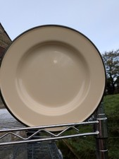 YELLOW Enamel Dinner Plates Metal Home Dining Outdoor Camping Food Dishes 24CM