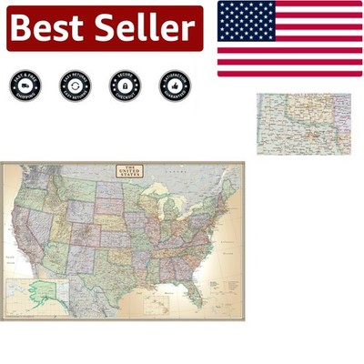 Executive 24x36 Topographic Wall Map - Laminated for Home or Office Decor