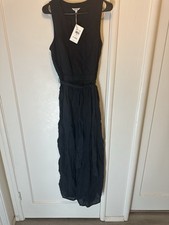 Splendid 100% Linen Blue Dress Maxi Sleeveless M Medium Belted NWTs $228 Navy