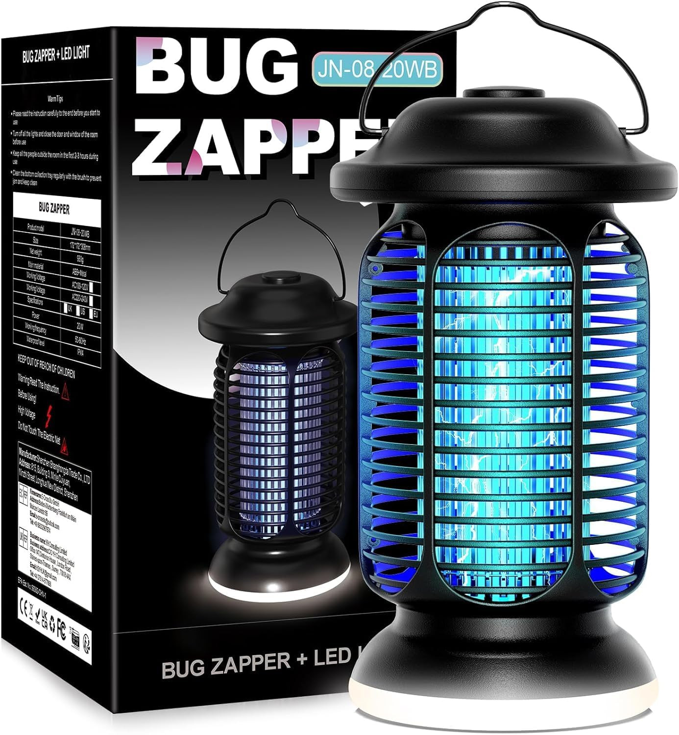 Tue mouche électrique 4000V EUQQZU avec lumière LED haute puissance