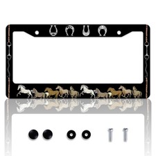 Horse License Plate Frame Horseshoe Holder One Size