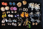 Lot of 29 PAIRS of Antique & Vintage Clip or Screw-Back Costume Jewelry Earrings