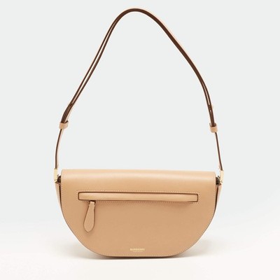 Burberry Olympia Small Beige Leather Shoulder Bag