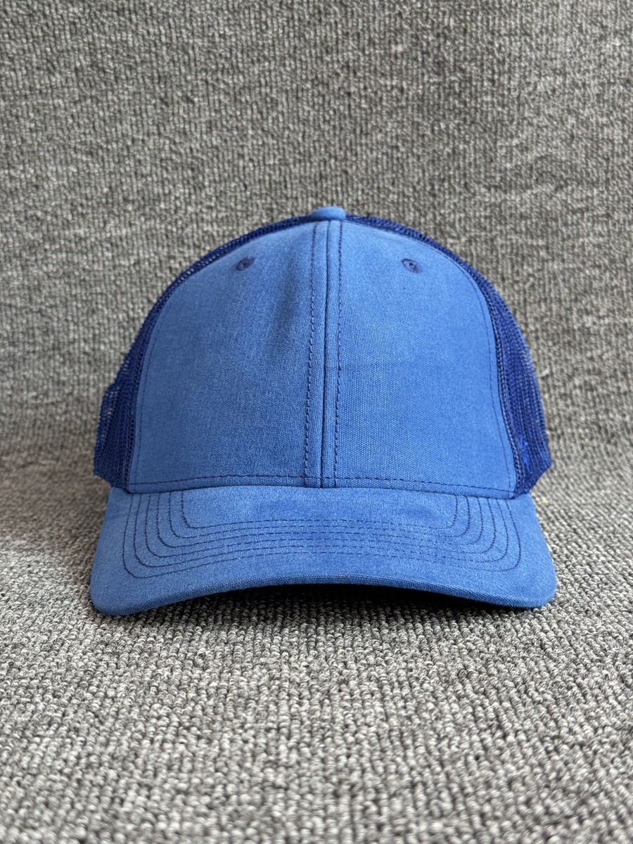 '47 Brand Blank Trucker Snapback Hat Blue Mesh Back Curved Brim