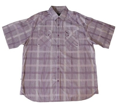 Rocawear Mens 4X Button Up Shirt Purple Striped Short Sleeve Authentic Big Tall