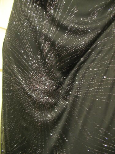 NWT R & M Richards Womens Black Glitter Formal Dress Gown 14 P Maxi One Shoulder - Picture 11 of 12