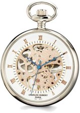 Charles Hubert Chrome Finish Brass Open Face Pocket Watch