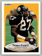 Thomas Everett 1990 Fleer FOOTBALL #141 Pittsburgh Steelers