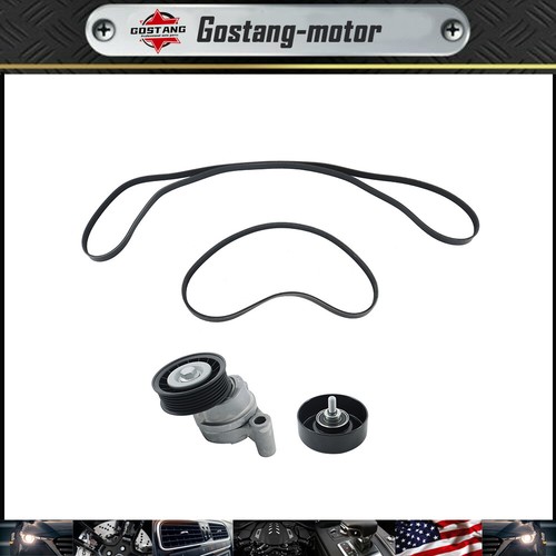 Serpentine Belt Tensioner Pulley Kit For Cadillac Chevy Silverado 1500 GMC Yukon - Foto 1 di 13