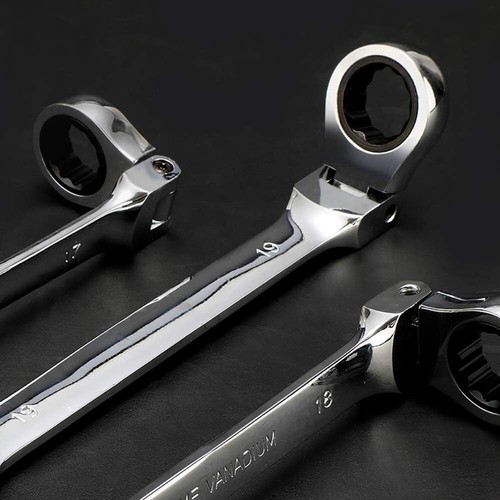 12-teiliges Flex-Kopf Spezialeinsätze Schraubenschlüssel-Set 8-19 mm metrisch CR-V mit tragbarer Werkzeugkiste - Bild 6 von 6