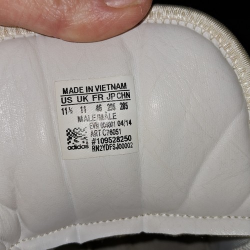 Mens Adidas C-10 White, Size 11.5 - C76051 - Picture 6 of 6
