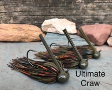3 Weedless Football Jigs Bass Fishing Lure Gr...
