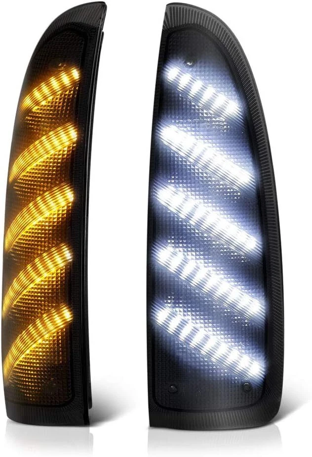 Lente de humo blanco/ámbar Switchback LED luces de espejo lateral para 03-07 Ford F250 F350 Foto 2 de 4