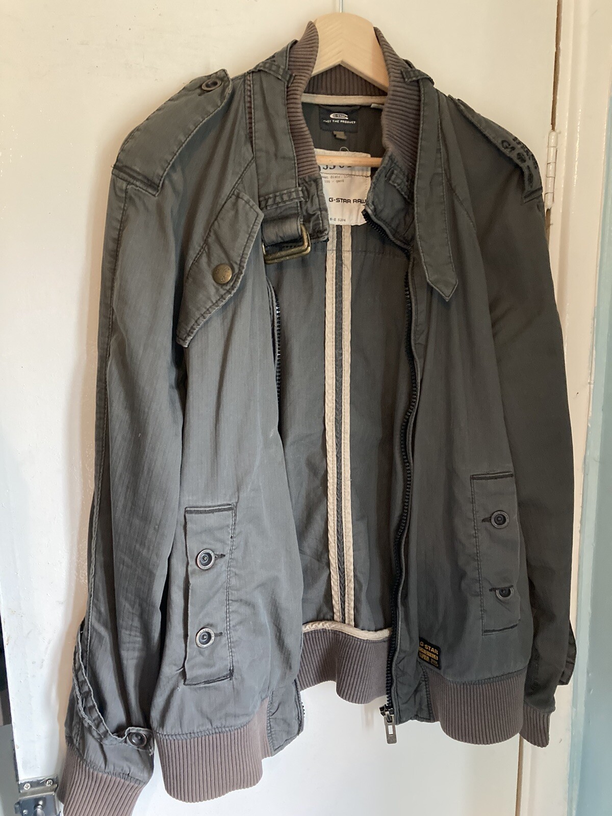 G star Raw mens vintage military style bomber jacket size small