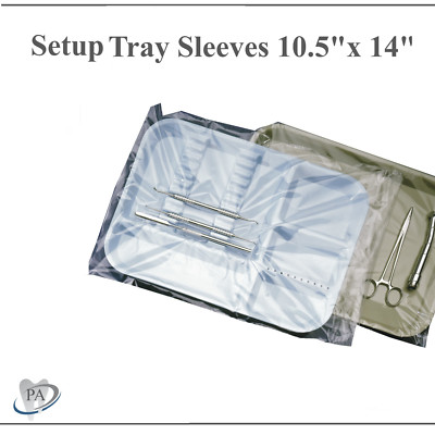 Dental Disposable Tray Sleeves Standard 'B' Size 10.5'' x 14'' Clear Upto 1000/Bx
