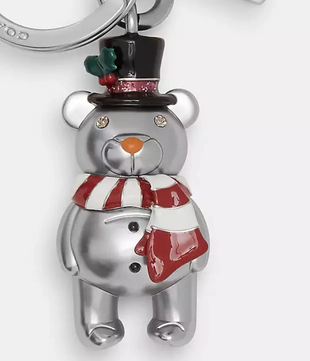 NWT Coach Snowman Bear Bag Charm Silver Silver Multi CN573 eBay