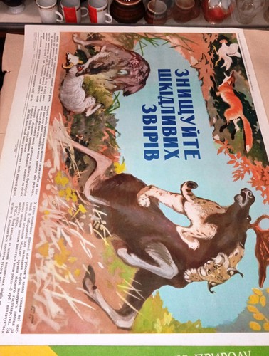 Soviet poster. 1962. DESTROY HARMFUL ANIMALS. Original large old Soviet poster. - 第 10/12 張圖片