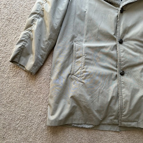 Mighty Mac Jacket Mens 42 Vtg 3 Button Close Faux Fur Fleece Lined Coat - Picture 9 of 16