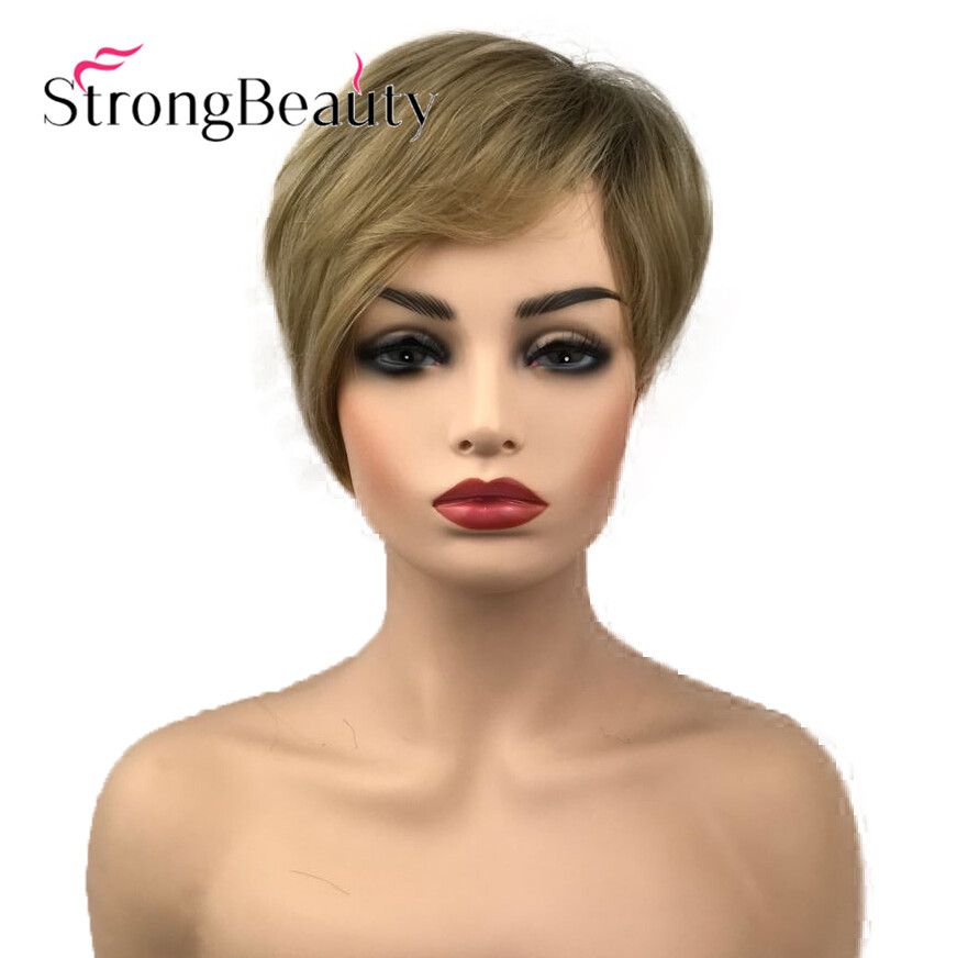 Fashion Short Pixie Cut Straight Fluffy Synthetic Wig Daily  display picture 1