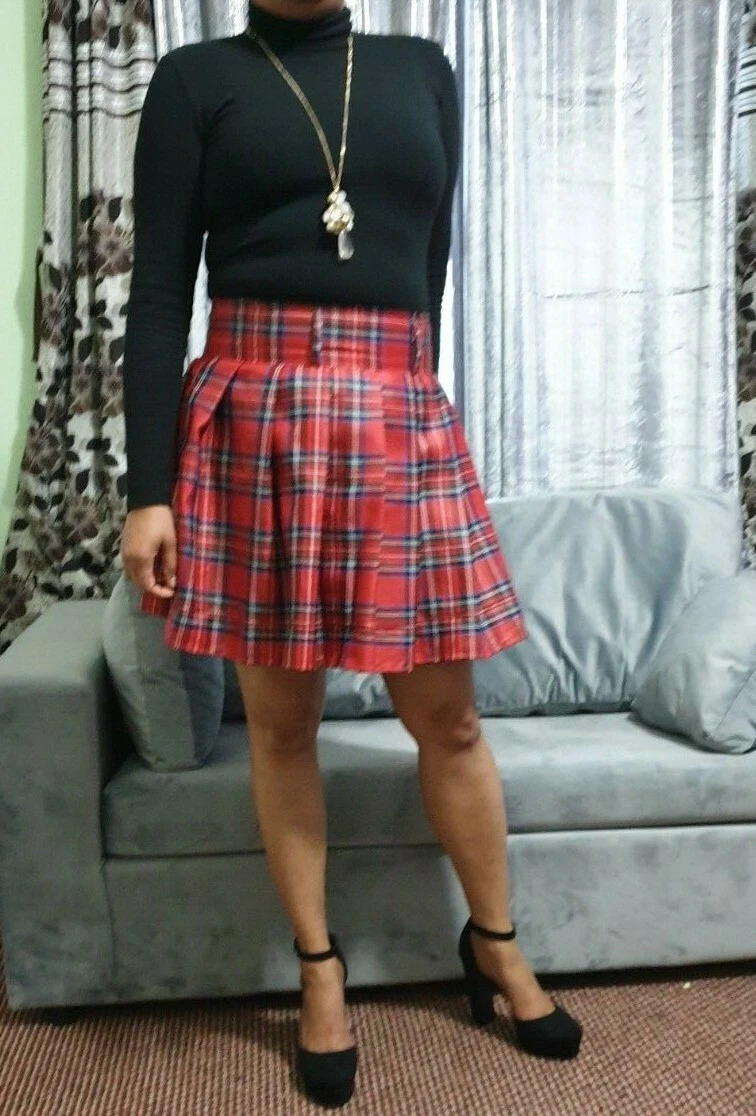 18 Tartan Mini Skirt Plus Size Women Ladies High Waist Check