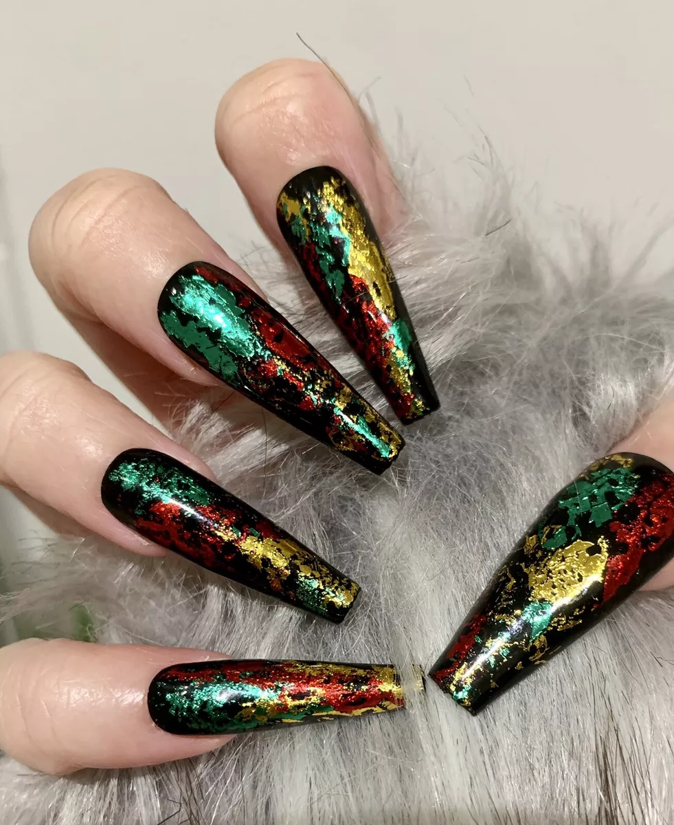 Triple Crush False Press On XL Ballerina Nails Set eBay