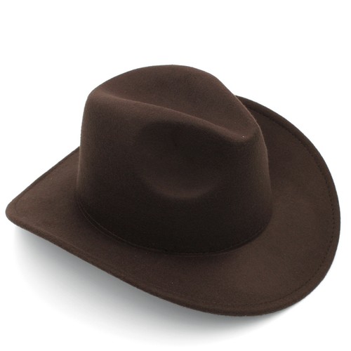 Children Kids Western Cowboy Hat Felt Fedora Jazz Cap Wide Brim for Boys Girls - Picture 16 of 34
