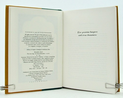 THE IRON RING Lloyd Alexander 1997 Dutton First Edition HBDJ EXC L1 - Picture 6 of 6