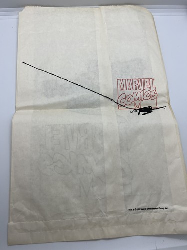 2 RARE 1991 HTF Marvel Comics Retailer Paper Bag Spiderman Comic Book Vintage - Picture 5 of 5