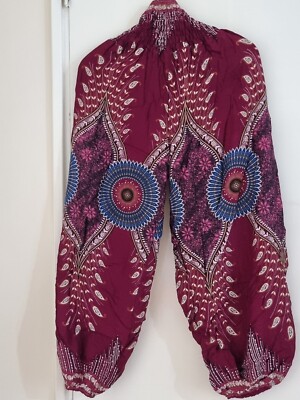 Ladies Hareem Trousers Boho Harem Baggy Hippi Womens Summer Beach Yoga Pants 