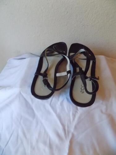 Ecco Cuero Negro Correa Tangas Sandalias Zapatos Talla 42 (US 11- 11.5 ) - Imagen 3 de 4