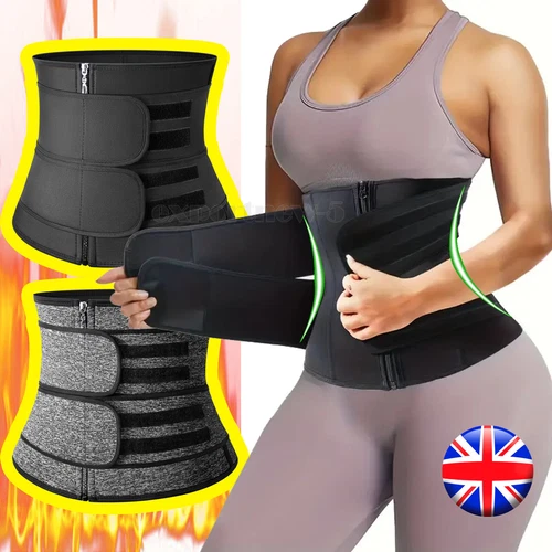 Women's Sports & Fitness Sweat Waist Trainer Body Shaper Tummy Control Belt Gym - Picture 1 of 24