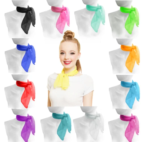 ORGANZA CHIFFON NECK SCARVES FANCY DRESS RETRO 1950s STYLE SCARF NECK HAIR TIE