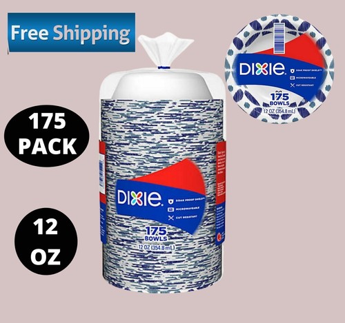 Dixie Ciotola di Carta da 12 Oz, 175 Pezzi Sicuro per Microonde per un Facile Riscaldamento - Foto 1 di 2