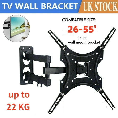 Full Motion TV Wall Mount Bracket Swivel Tilt 32 37 40 42 50 52 55 Inch LED LCD - Picture 3 of 16