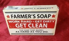 Farmer's Soap Work Hard Get Clean Hand Light Almond Scent Ferns Field Inc New 