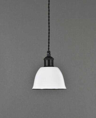 Factory Enamel Light Shade Pendant Coolie White Classic Vintage Industrial - Picture 19 of 30
