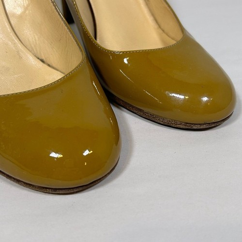 Kate Spade Patent Leather Round Toe Pump Heels Womens 6.5 Tan - Picture 6 of 12