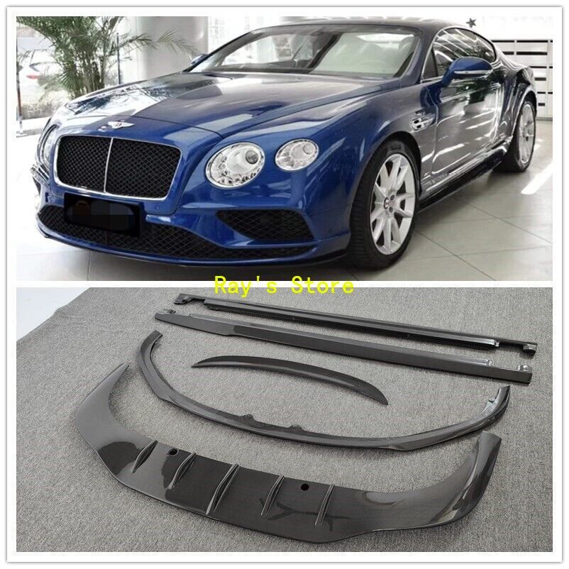 Carbon Fiber Sideskirt Front Rear Diffuser Wing For Bentley Continental ...