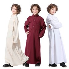KIDS SAUDI Muslim Children Jubba Thobe Boy's Arabian Robe Dress Eid Hajj Umrah