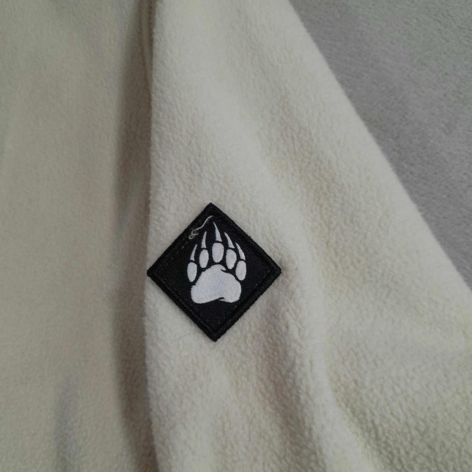 OFF WHITE Felpa con cappuccio Alaskan Hardgear donna piccola AKHG disgelo profondità pile pullover panna usata in ottime condizioni