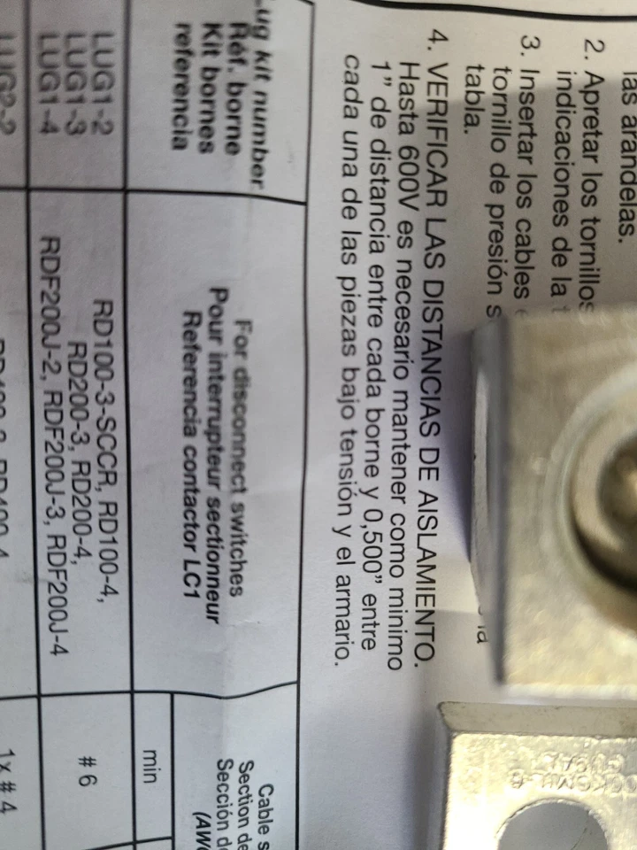 Cooper Bussmann LUG1-3 Terminal BLOCK lUG, 6-300MCM - 3 LUGS - Image 4 of 4
