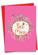 Valentine's Day Paper Card w/ 5 x 7 Inch Envelope (1 Card) Let It Bee