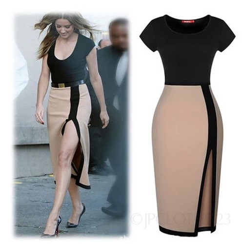 ROBE PEOPLE AMBER HEARD WOMAN 36 38 COCKTAIL SEXY DRESS FEMME KNOWN LADY BODYCON - Foto 2 di 5