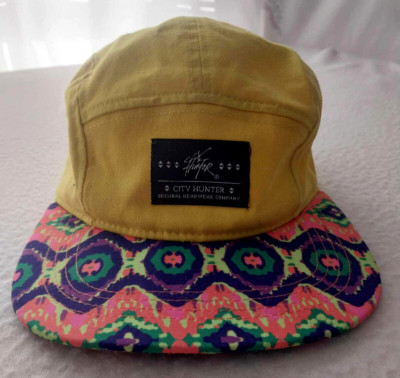 City Hunter Adjustable Cycling Hat Baseball Cap Yellow Multicolor Retro Adult OS