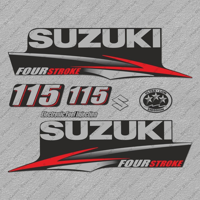 Suzuki 115HP Four Stroke Outboard Engine Decals Sticker Set