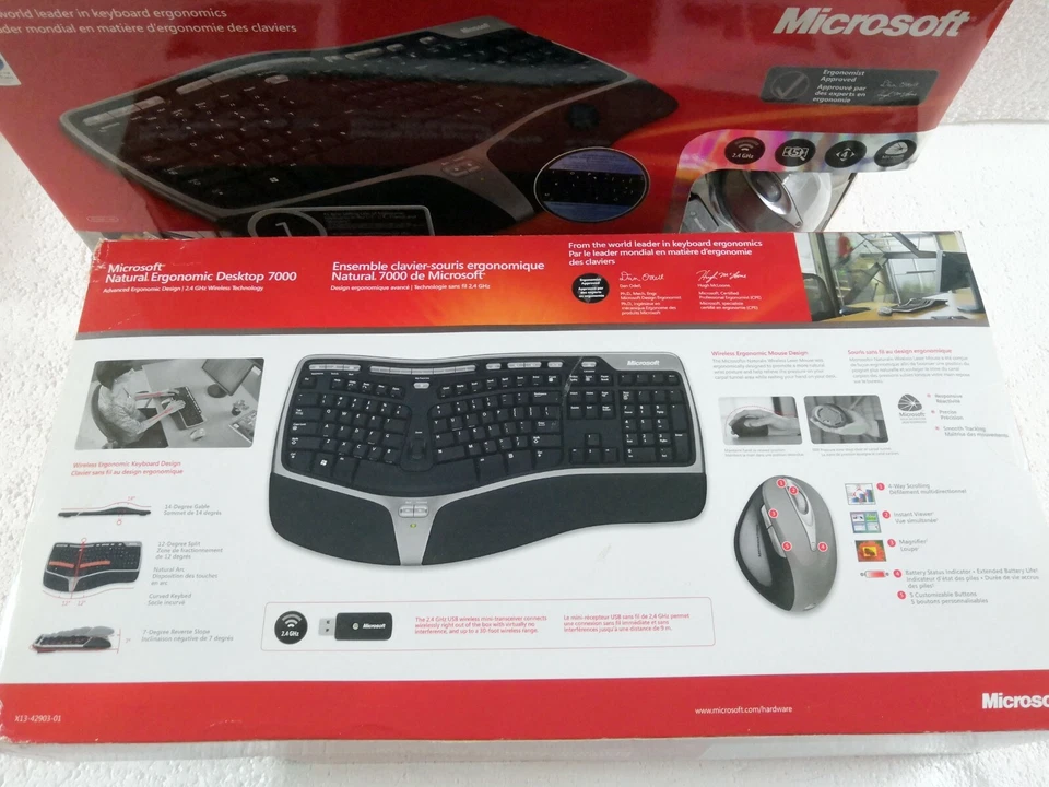 Microsoft Natural Wireless Ergonomic Keyboard 7000 - FRENCH VERSION - Image 2 of 4
