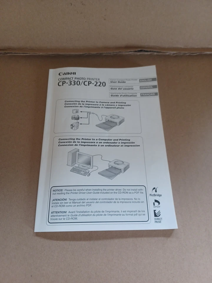 Canon CP-330 Compact Photo Printer. Fully Tested And Complete. Hardly Used. - Image 4 of 4