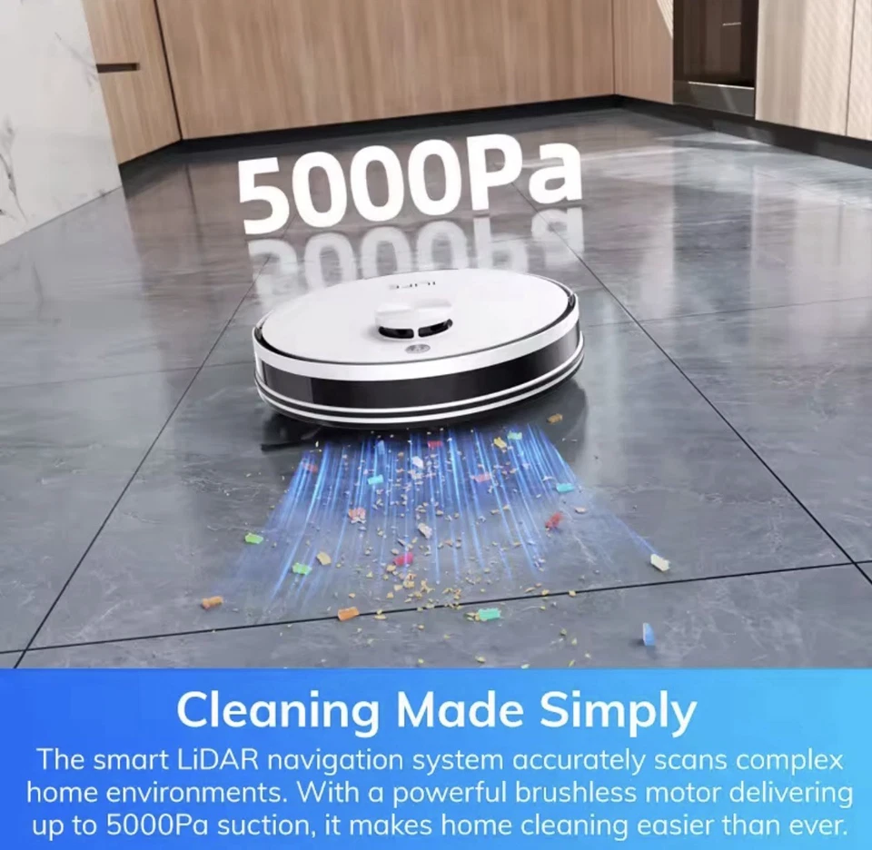 ILIFE A30 PRO 5000Pa Suction Robot Vacuum and Mop Combo Self Emptying 60 Day Sa - Bild 4 von 4